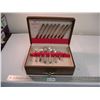 Image 1 : Vintage WM Rogers Bros 1881 (44 piece) silverplate flatware set with original wood box - Oneida