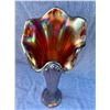 Image 2 : Fenton Amethyst “Fine Rib” Carnival Glass Vase 15 1/2” Tall - Rare Size!