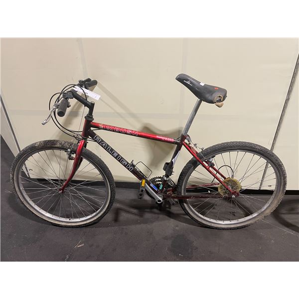 RALEIGH AMBUSH RED 18 SPEED MOUNTAIN BIKE