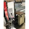 Image 1 : MINI REFRIGERATOR, 2 SIGN STANDS, HAND SANITIZING STATION, 3 TIER BROWN RATTAN ORGANIZER WITH