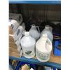 Image 2 : SHELF OF ASSORTED JANITORIAL SUPPLIES INCLUDING BROOMS, MOPS, DUST PAN, AND ASSORTED CLEANING