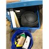 Image 2 : SHELF OF ASSORTED JANITORIAL SUPPLIES, OFFICE DECOR, AND BROWN PAPER BAGS