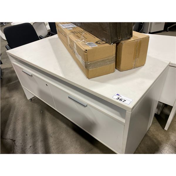 WHITE 2 DRAWER STORAGE CREDENZA 60" X 24" X 30"