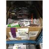 Image 8 : 2 BOXES OF ASSORTED KITCHEN ITEMS, BOX OF FILTERS, BOX OF BLACK PLASTIC CHAIR TOPS, & BOX OF