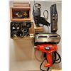 Image 1 : Hot Glue Gun , Heat Gun , 3 Hole Punch , Hole Saws , Wood Box.