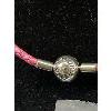 Image 2 : Sterling Silver PANDORA Choker Necklace with Original Pink Cord, Signed