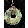 Image 2 : Vintage 925 Sterling Necklace w/ Turquois Stone Pendant  18 inch