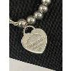Image 2 : Vintage Genuine Tiffany Bead Bracelet w/ Genuine  Return to Tiffany & Co Heart Pendant & tag.