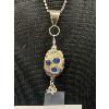 Image 2 : Beautiful Heavy 925 Sterling Silver Chain w/ 925 Handmade Large Stone Pendant, 32 inches long