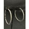 Image 2 :  Solid Large 925 Marcasite Silver Hoop earrings