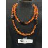 Image 1 : Extra Long Genuine Amber Necklace, Two Amber Colors, 37 inches