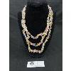 Image 1 : Vintage Triple Strand of Misc Gemstone and Quartz Stone Necklace.