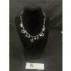 Image 1 : 925 Sterling Silver Necklace, Designer Folli Follie w/ Dangling Clear Stone Pendants 16-18 inch