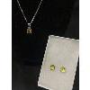 Image 2 :  925 Sterling Silver Pendant Necklace with Matching Earrings w/ Topaz Quartz Stone