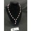 Image 1 : Vintage Silver w/ Rose Quartz and Garnet Necklace 18 inches