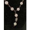 Image 2 : Vintage Silver w/ Rose Quartz and Garnet Necklace 18 inches