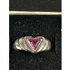 Image 2 : Vintage 925 Sterling Silver w/ Ruby Ring