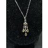 Image 2 : Vintage 925 Sterling Silver, Dangling Topaz Pendant Necklace 4 Topaz Stones