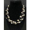Image 2 : Genuine Triple Strand Black and White Pearl Necklace