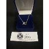 Image 1 : 925 Sterling Silver XO Necklace w/ Tiny Clear Stones 16-18 inches