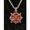 Image 2 : Vintage 925 Sterling Silver Necklace with Red Stone Pendant 18 inch