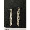 Image 2 : Italian Sterling Earrings. Herringbone Design