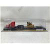 Image 1 : NEW Collector Die Cast Peterbilt Model 389 with Trail king Lowboy Trailer and Cat D5M Track-Type Tra