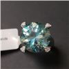 Image 5 : 10K White Gold Vivid Greenish Blue Moissanite(9ct) Diamond(0.03ct) Ring  (weight 6.61g), Made in Can