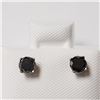 Image 1 : 14K White Gold Black Diamond(0.5ct) Earrings  (~weight 0.51g), Made in Canada, Appraised Retail $100