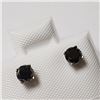 Image 2 : 14K White Gold Black Diamond(0.5ct) Earrings  (~weight 0.51g), Made in Canada, Appraised Retail $100