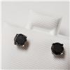 Image 4 : 14K White Gold Black Diamond(0.5ct) Earrings  (~weight 0.51g), Made in Canada, Appraised Retail $100