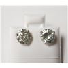 Image 1 : 14K White Gold Very Pale Blue Moissanite(2.2ct) Earrings  (~weight 1.22g), Made in Canada, Appraised