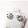 Image 2 : 14K White Gold Very Pale Blue Moissanite(2.2ct) Earrings  (~weight 1.22g), Made in Canada, Appraised