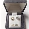 Image 4 : 14K White Gold Very Pale Blue Moissanite(2.2ct) Earrings  (~weight 1.22g), Made in Canada, Appraised
