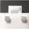 Image 1 : 14K White Gold Diamond (0.45Ct,I1-3,F-G) Earrings  (~weight 0.58g), Made in Canada, Appraised Retail