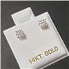 Image 5 : 14K White Gold Diamond (0.45Ct,I1-3,F-G) Earrings  (~weight 0.58g), Made in Canada, Appraised Retail