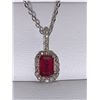 Image 2 : Ladies Emerald Cut 1.02 Carat for Ruby with Diamonds Pendant & Chain Set with Certificate Value $1,7