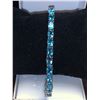 Image 1 : Natural Topaz Blue oval Cut 20.20 Carat Gemstone Tennis Bracelet with certificate value $2600.00