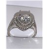 Image 2 : Heart Cut Brilliant Diamond Cluster Top Ladies .925 Silver size 7