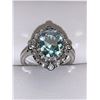 Image 1 : Blue Aquamarine Vera Wang Styled Ladies Round Cut Solitaire Ring
