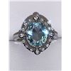 Image 2 : Blue Aquamarine Vera Wang Styled Ladies Round Cut Solitaire Ring