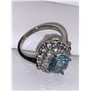 Image 3 : Blue Aquamarine Vera Wang Styled Ladies Round Cut Solitaire Ring