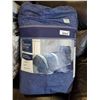Image 1 : Aspen 5 Piece Blue Striped Complete Bed Set  - TWIN SIZE - 1 Comforter, 1Pillow Sham + Complete Shee