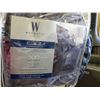 Image 2 : Wamsutta King Size Damask Stripe 500 Thread Count Reversible Comforter  - Blue with Stripes
