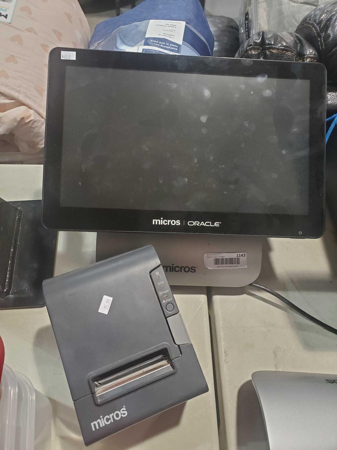 Micros Oracle POS touch monitor & Receipt Printer - SOLD AS IS