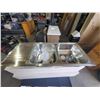 Image 3 : NEW Stainless Steel Double Basin Sink with Built in Scrub Board and Drain Kits 45.5x20.5x7.5"