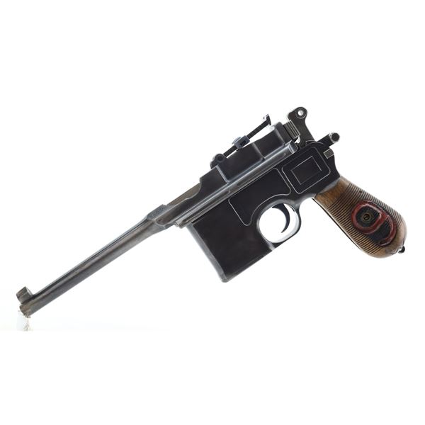 GERMAN MAUSER, MODEL: C96 RED 9 BROOMHANDLE, CALIBER: 9MM LUGER