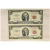 Image 1 : 1953-A CRISP WHITE & 1963 US $2 NOTES, RED SEALS