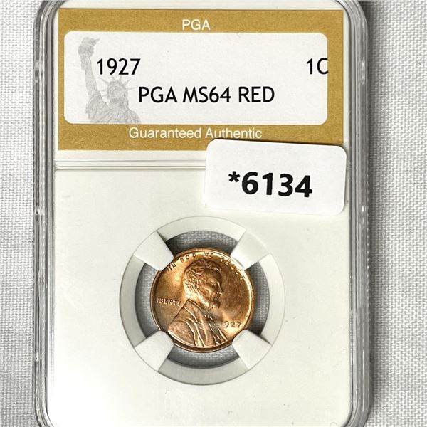 1927 Wheat Cent PGA-MS64 RED