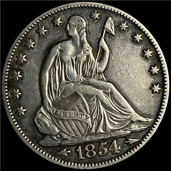 1854-O Arrows Seated Liberty Half Dollar NEAR UNC